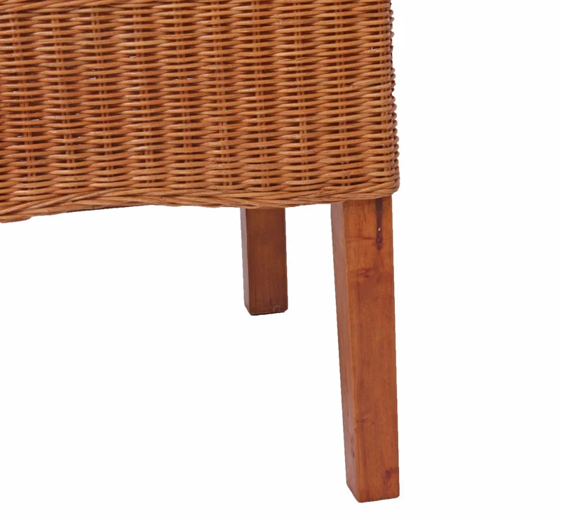 Lot de 2 chaises de salle à manger en rotin avec coussin pieds en bois 04_0000193