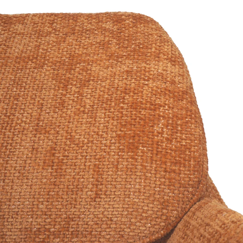 Lot de 2 chaises de salle à manger pivotantes 180° avec retour automatique accoudoirs confortables tissu chenille jaune ocre et pieds métal 04_0009981