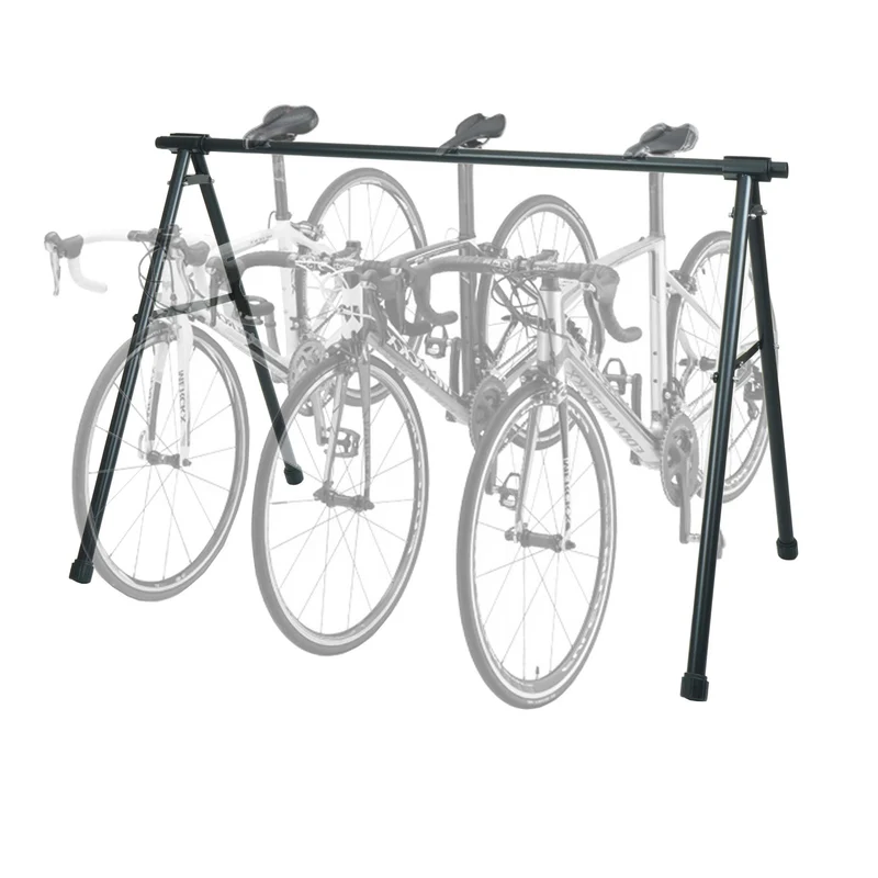 Support de vélo pratique et mobile pour 10 vélos 114 x 170 x 114 cm utilisation intérieure extérieure en acier noir 04_0010273