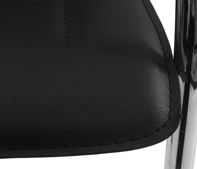 Chaise de salle à manger bureau avec accoudoirs en PVC base chromée 04_0006355