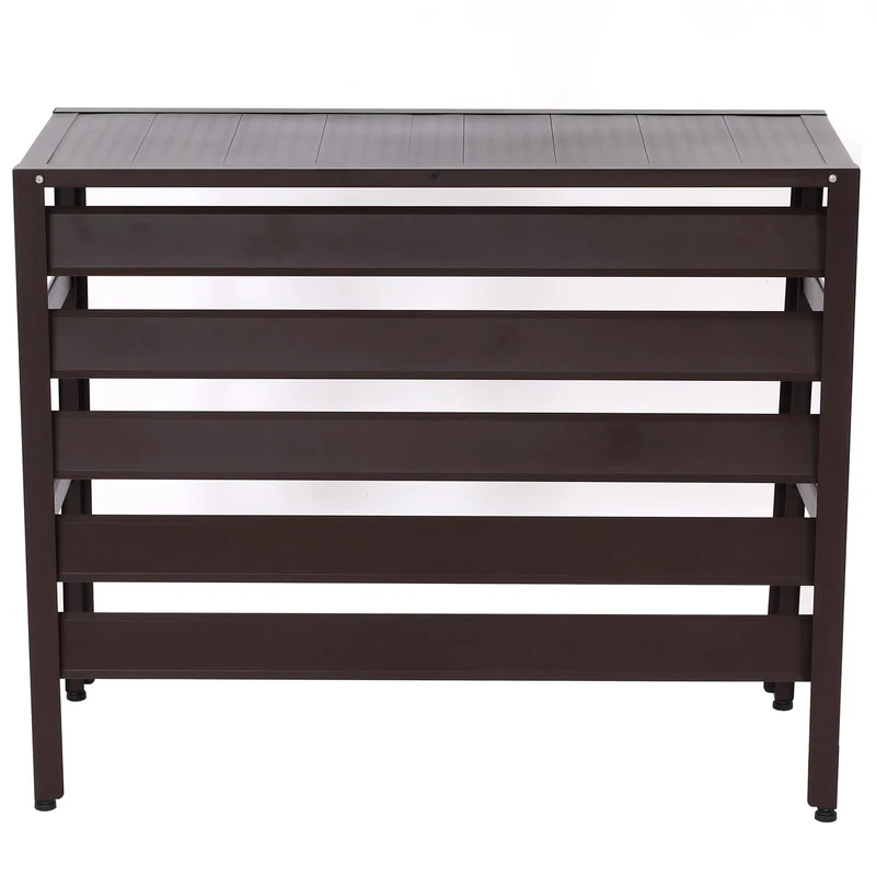 Cache extérieur en aluminium marron pour climatiseur avec étagère 73 x 90 x 38 cm 04_0010235
