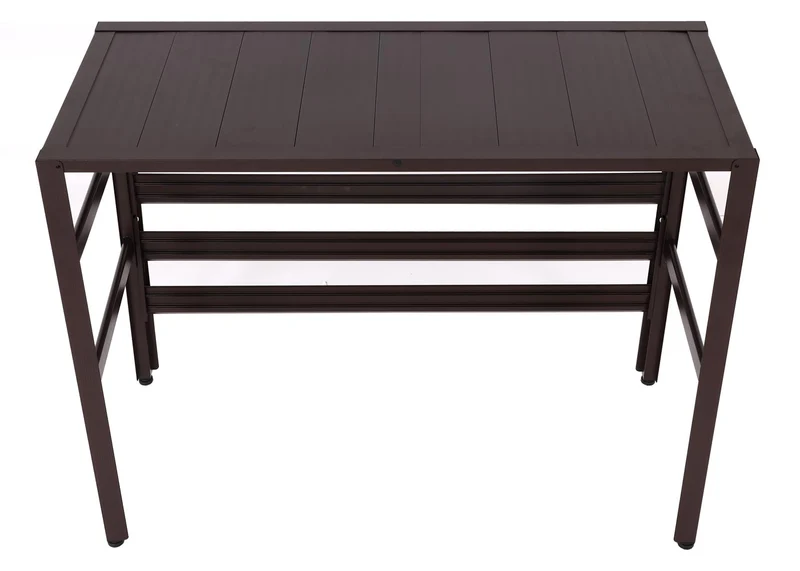Cache extérieur en aluminium marron pour climatiseur avec étagère 73 x 90 x 38 cm 04_0010235