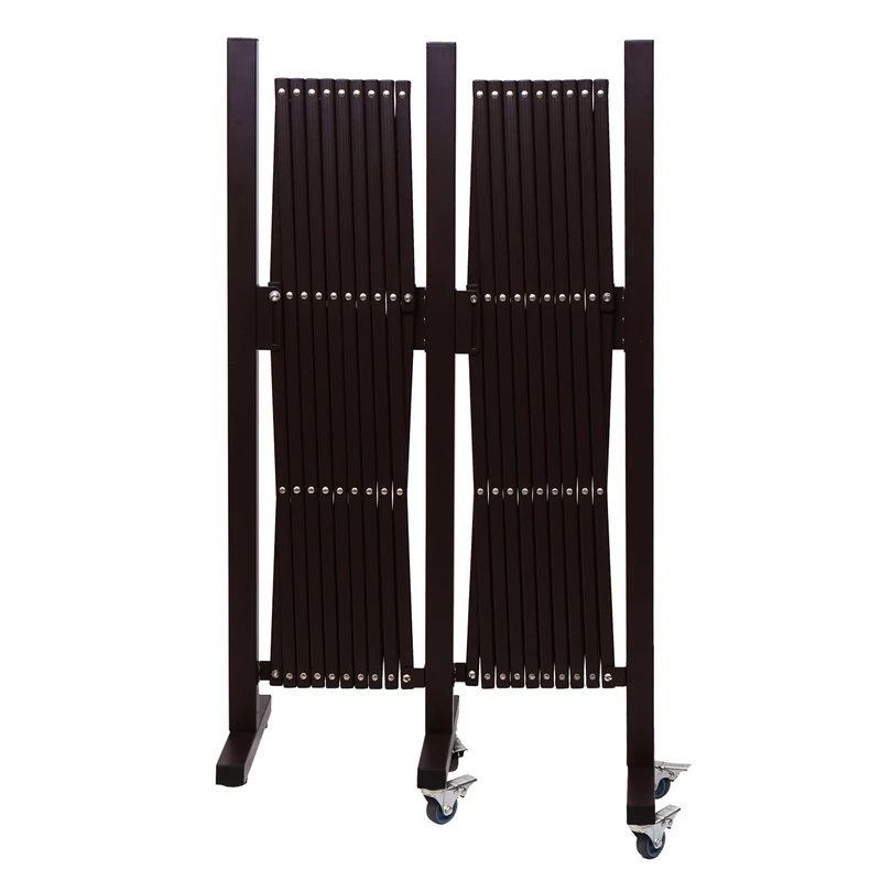 Grille de protection grille à ciseaux de clôture séparation en aluminium extensibles marron hauteur 109 cm largeur 60-530 cm 04_0006986