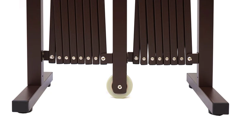 Barrière grille de protection clôture grille à ciseaux aluminium extensible marron hauteur 103 cm largeur 52-400 cm 04_0006982