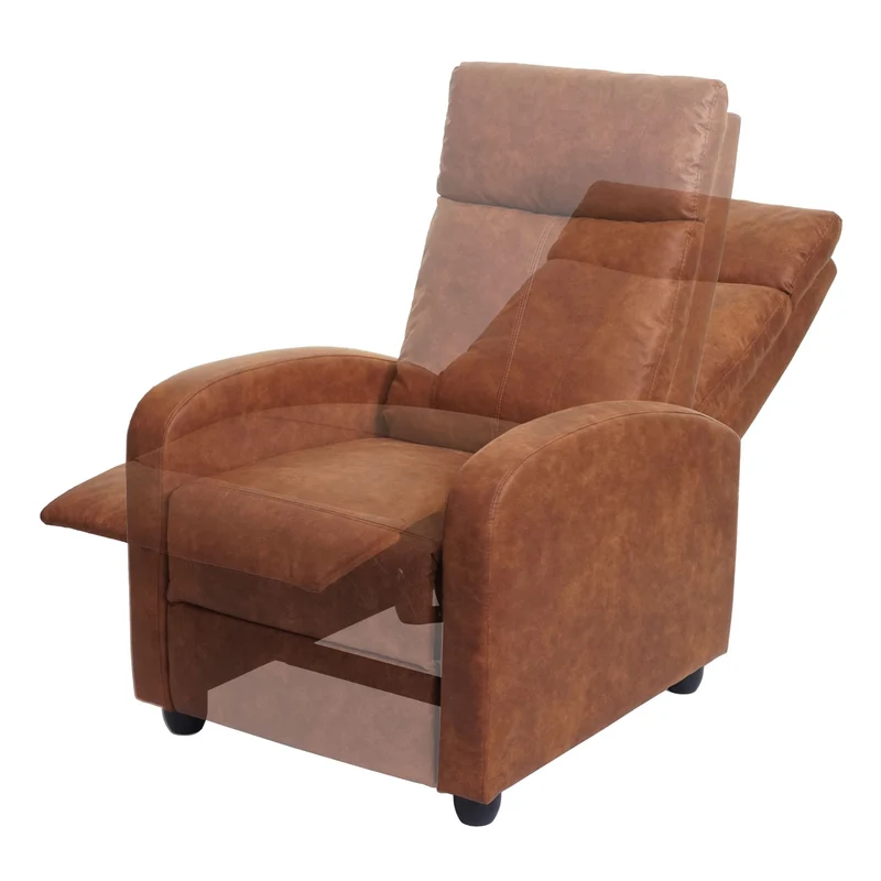 Fauteuil TV relaxation fonction inclinable réglable en tissu vintage imitation daim 04_0006880