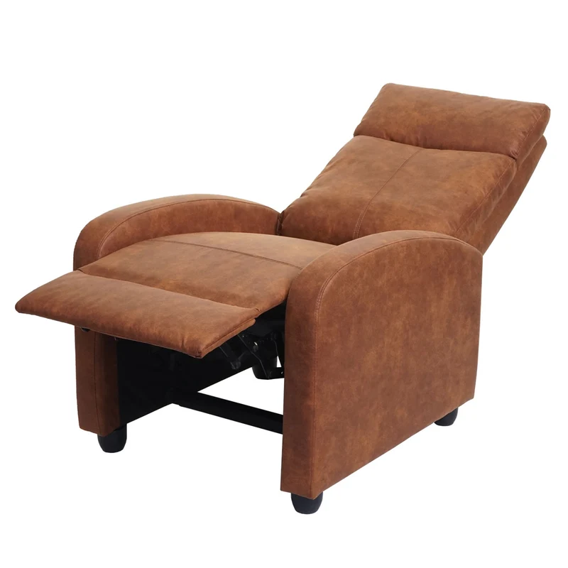 Fauteuil TV relaxation fonction inclinable réglable en tissu vintage imitation daim 04_0006880