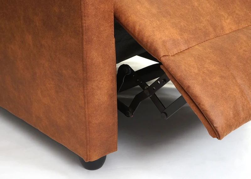 Fauteuil TV relaxation fonction inclinable réglable en tissu vintage imitation daim 04_0006880