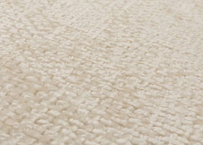 Banc de salle à manger canapé rembourré avec dossier en tissu chenille crème et acier inoxydable brossé 180 cm 04_0005846