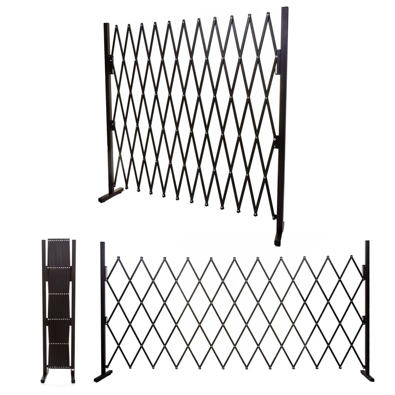 Grille de protection grille à ciseaux protection des animaux extensible aluminium marron hauteur 153 cm largeur 36-300 cm 04_0006985
