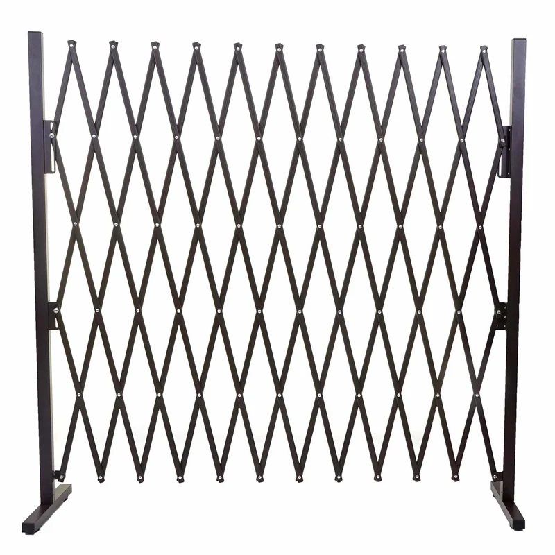 Grille de protection grille à ciseaux protection des animaux extensible aluminium marron hauteur 153 cm largeur 36-300 cm 04_0006985