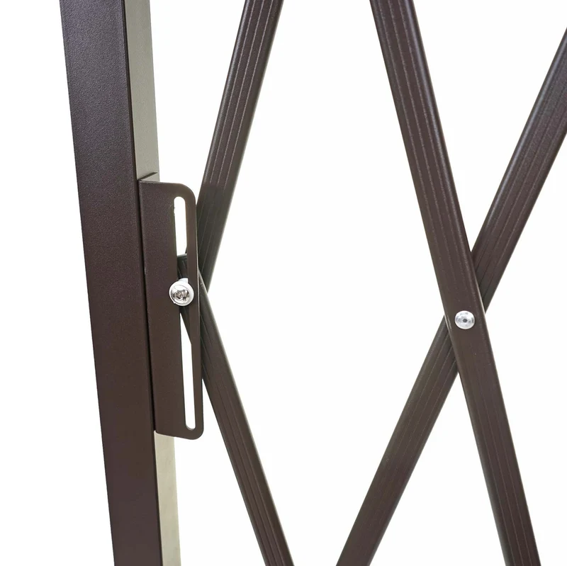 Grille de protection grille à ciseaux protection des animaux extensible aluminium marron hauteur 153 cm largeur 36-300 cm 04_0006985