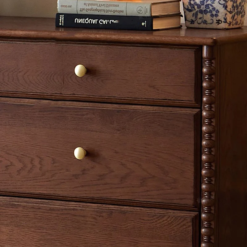 Traditional French Ash Wood Plywood Rectangular Storage Cabinet 6-Drawer For Bedroom & Living Room