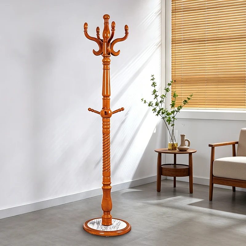 Luxury Vintage Coat Rack - Twist Wooden Column: Tall Freestanding Hall Tree Organizer For Entryway & Bedroom