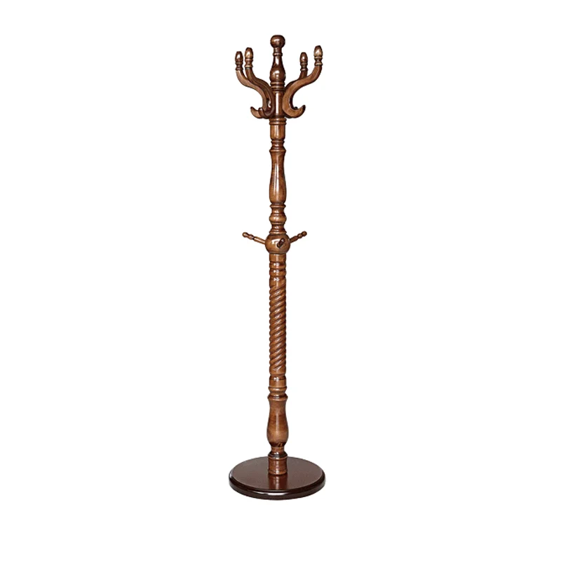 Luxury Vintage Coat Rack - Twist Wooden Column: Tall Freestanding Hall Tree Organizer For Entryway & Bedroom