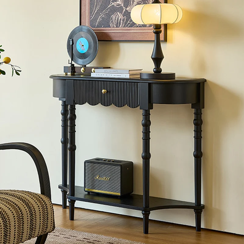 Traditional French Ash Wood Plywood Pine Wood Arc Console Table 1/2-Layer For Entryway & Hallway