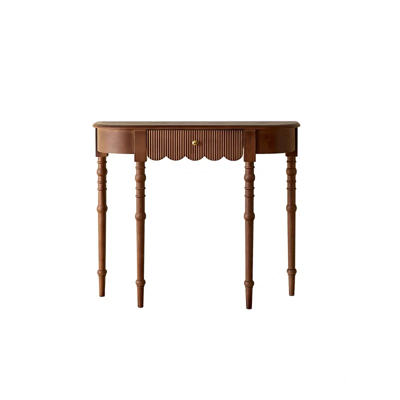 Traditional French Ash Wood Plywood Pine Wood Arc Console Table 1/2-Layer For Entryway & Hallway