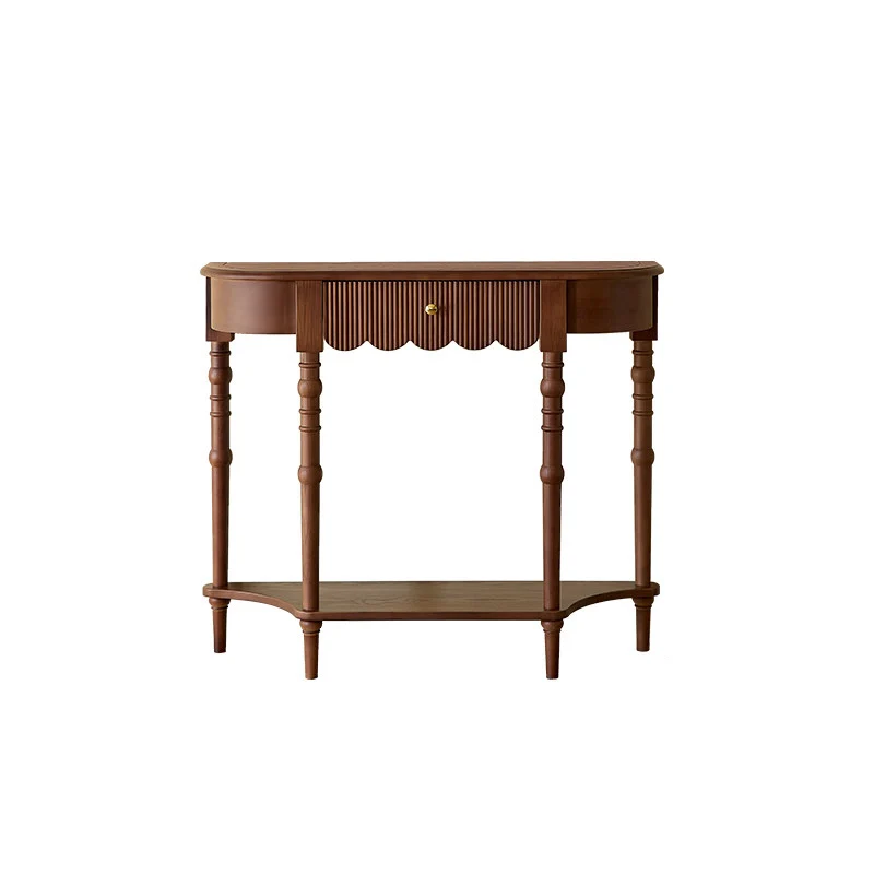Traditional French Ash Wood Plywood Pine Wood Arc Console Table 1/2-Layer For Entryway & Hallway