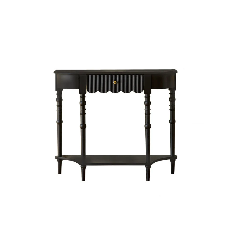 Traditional French Ash Wood Plywood Pine Wood Arc Console Table 1/2-Layer For Entryway & Hallway