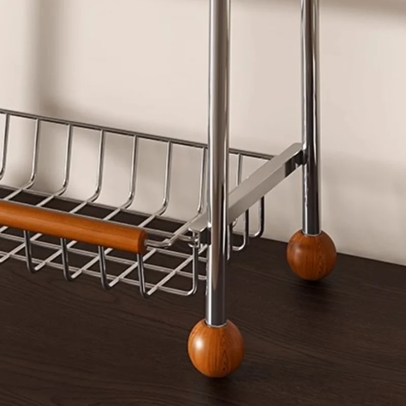Modern Minimalist MDF Carbon Steel Trapezoidal Lightweight Desktop Storage Shelf 2-Tier For Living Room & Dining Room