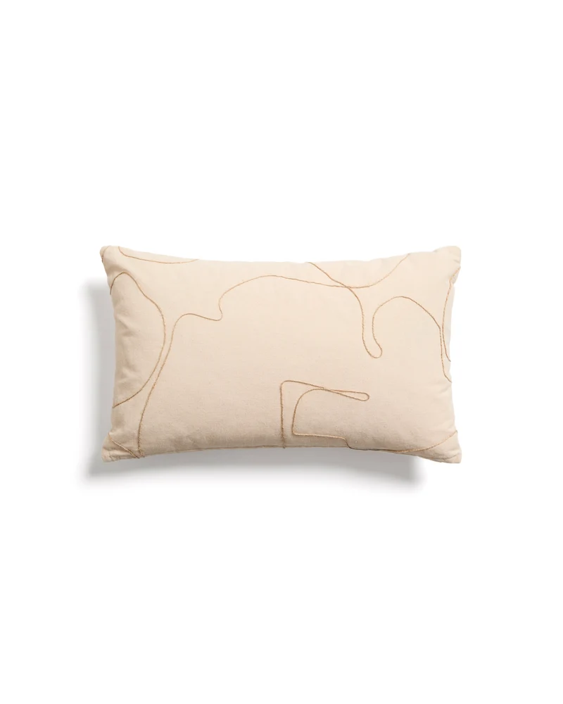 Dibel ecru cushion cover with beige detail 30 x 50cm