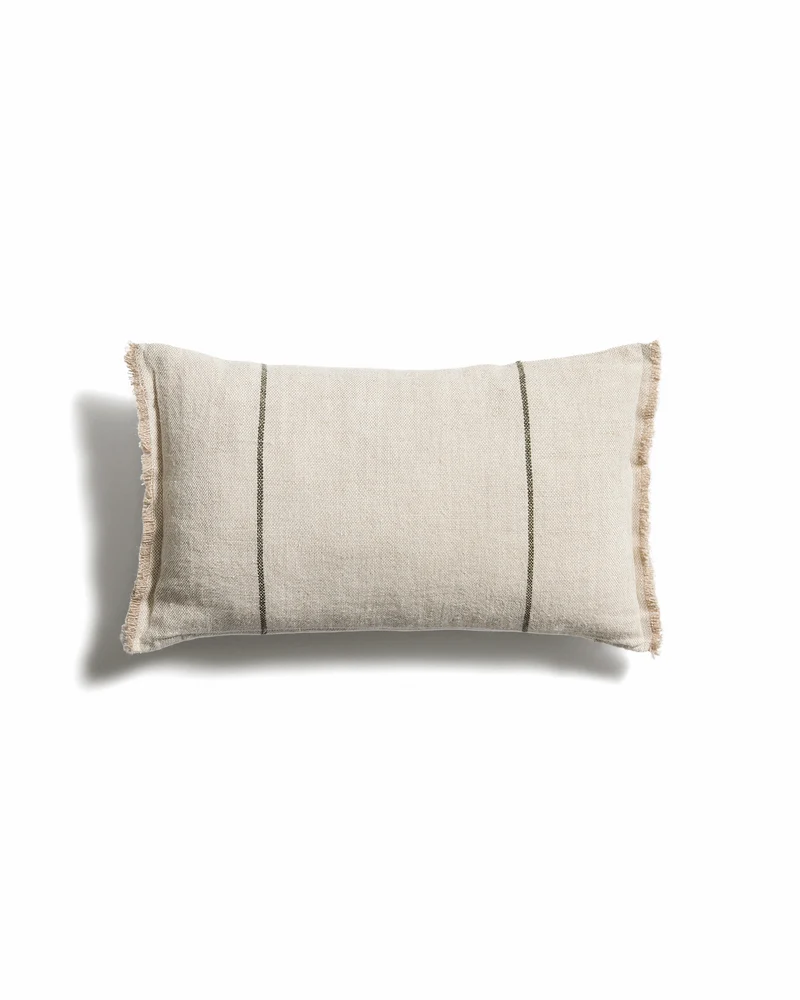 Lidore cushion cover in beige with green 30 x 50cm