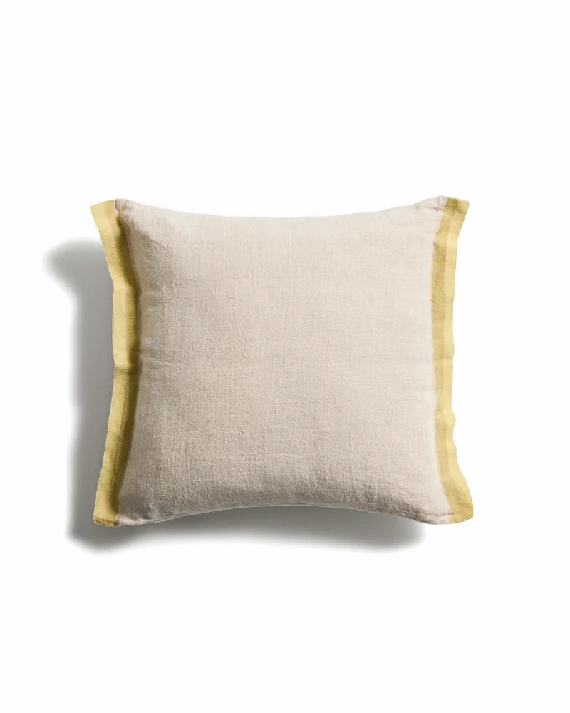 Disea cushion cover beige with yellow 45 x 45cm
