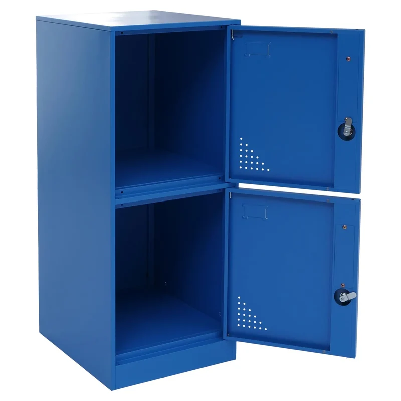 Armoire vestiaire métallique casier de rangement 2 portes 90x38x45 cm bleu 04_0008946