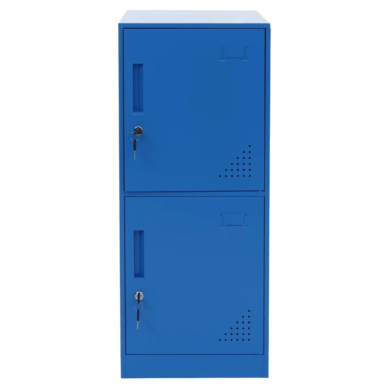 Armoire vestiaire métallique casier de rangement 2 portes 90x38x45 cm bleu 04_0008946
