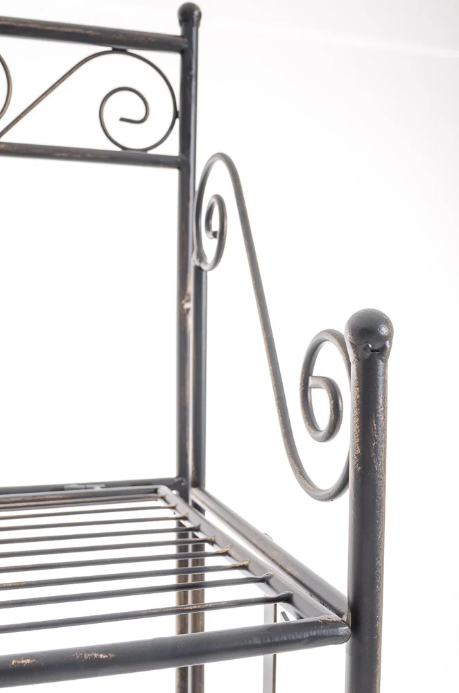 Etagère sur pieds avec 5 niveaux rangement balcon terrasse salon pliable en métal bronze 10_0003969