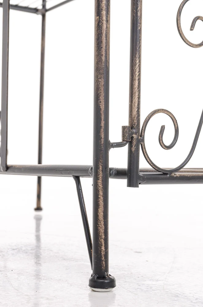 Etagère sur pieds avec 5 niveaux rangement balcon terrasse salon pliable en métal bronze 10_0003969