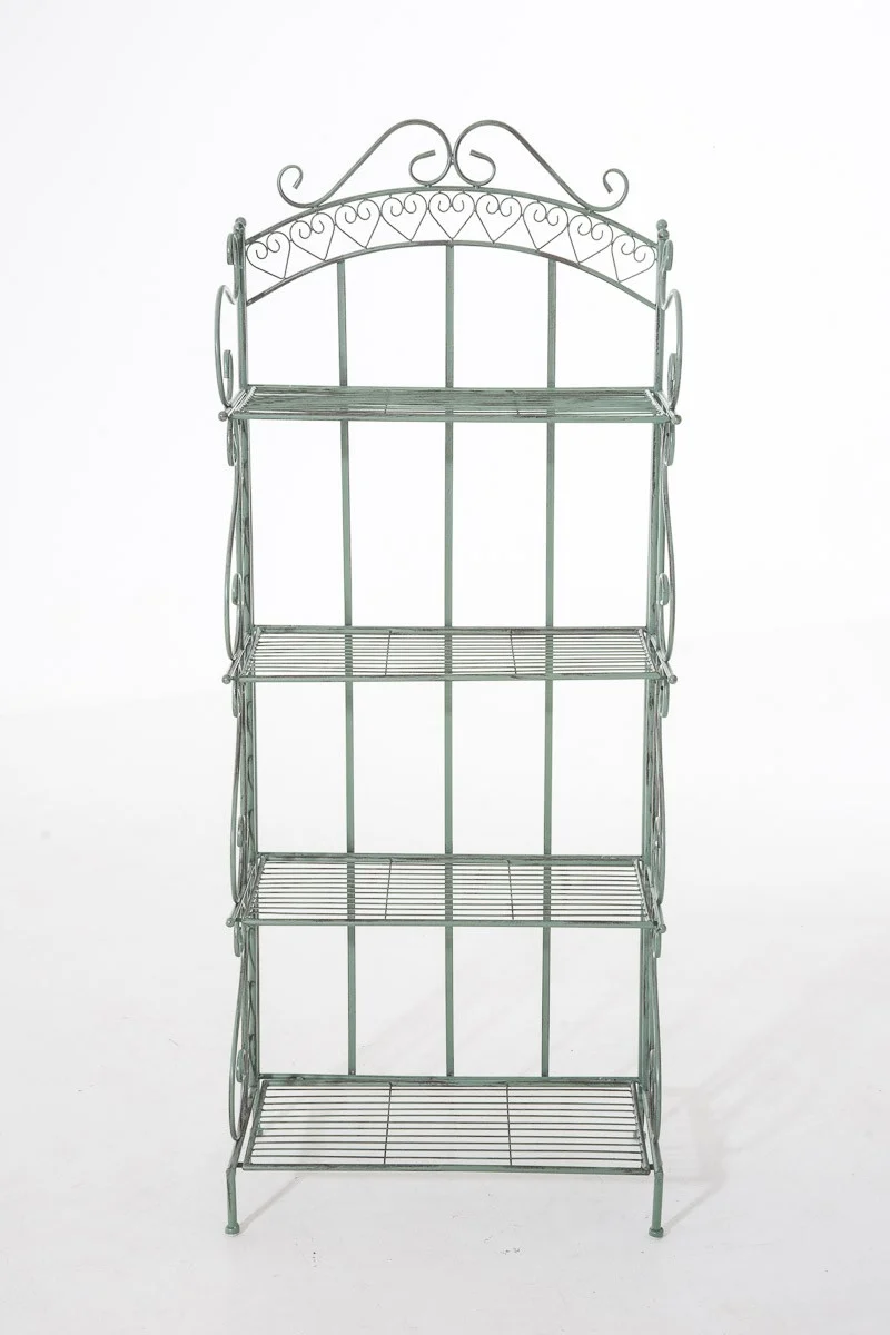 Etagère pour plantes 4 niveaux en fer 153x61x33 cm vert vieilli ETA10017