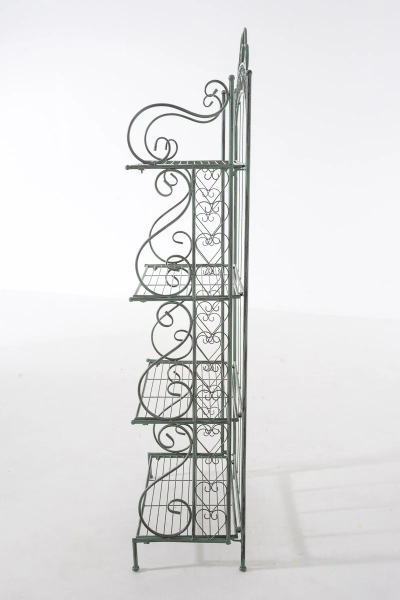 Etagère pour plantes 4 niveaux en fer 153x61x33 cm vert vieilli ETA10017