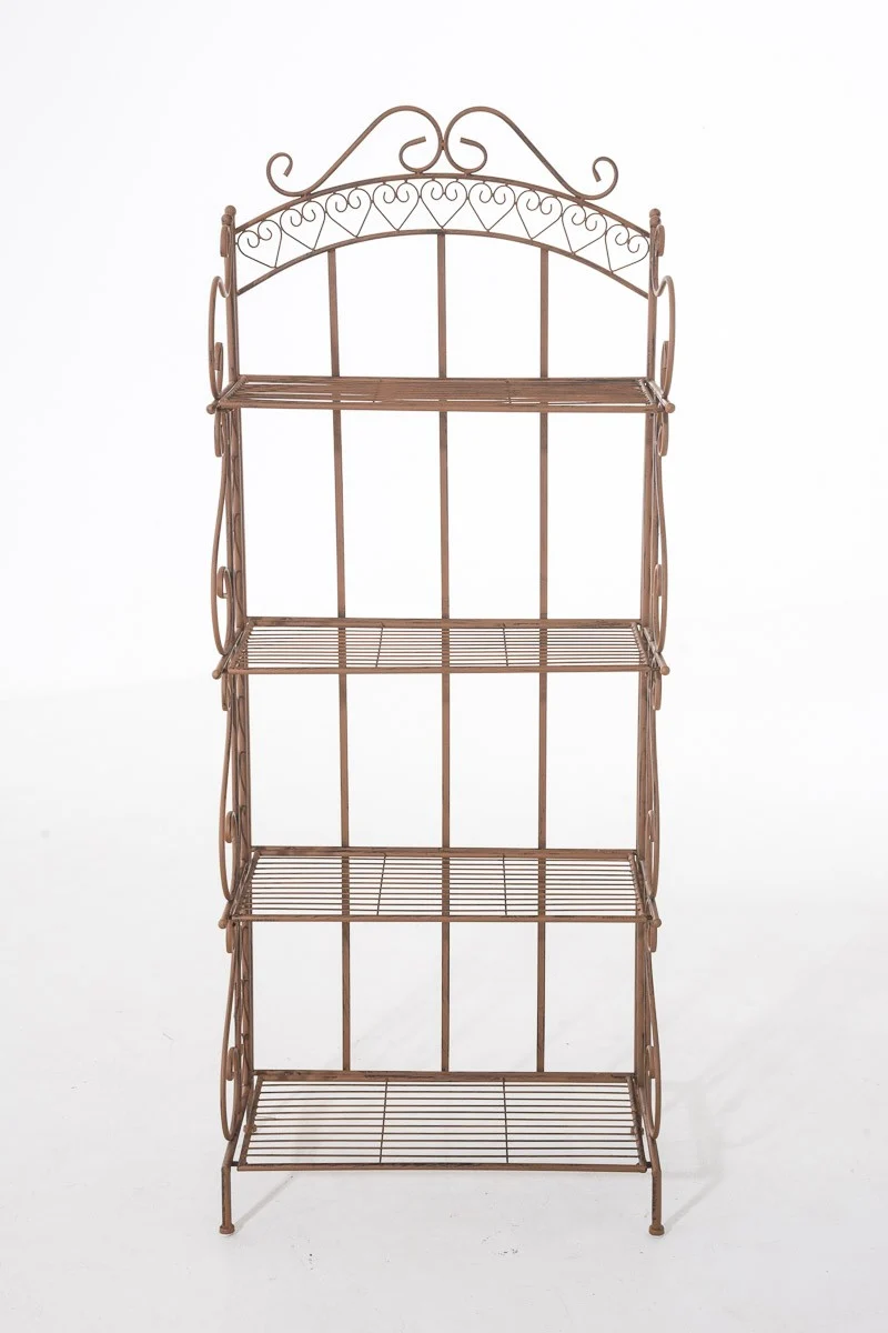 Etagère pour plantes 4 niveaux en fer 153x61x33 cm marron vieilli ETA10018