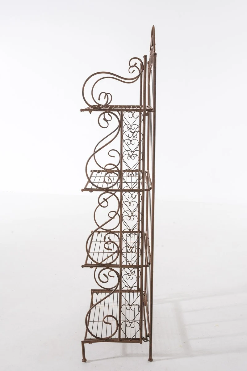 Etagère pour plantes 4 niveaux en fer 153x61x33 cm marron vieilli ETA10018