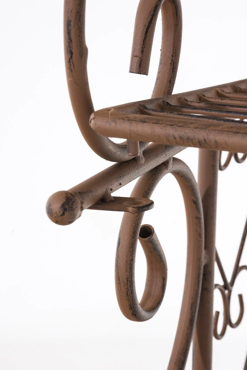 Etagère pour plantes 4 niveaux en fer 153x61x33 cm marron vieilli ETA10018