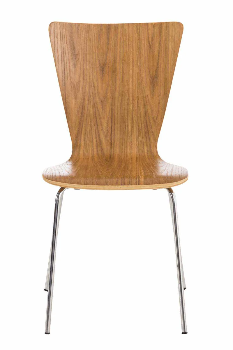 Lot de 4 chaises de cuisine salle à manger empilable en bois chêne et structure stable à quatre pieds en métal 10_0003163