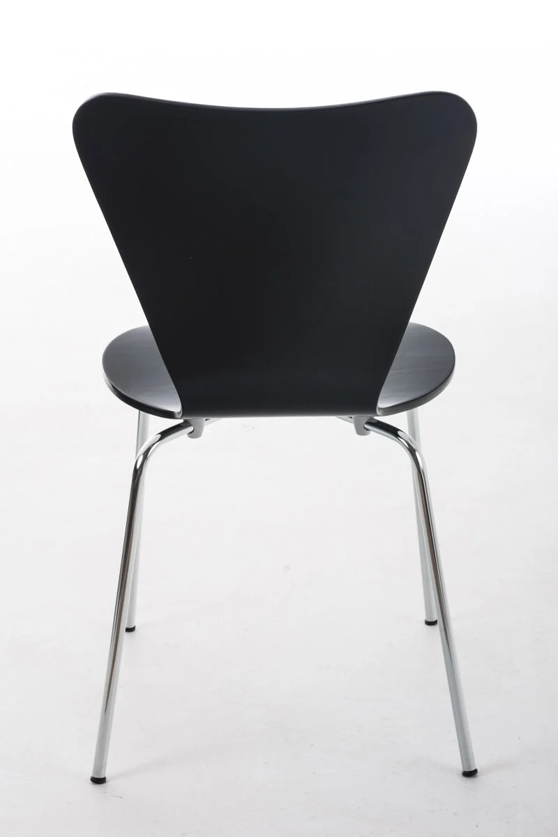Lot de 4 chaises de séjour bureau en bois noir et métal CDS10114