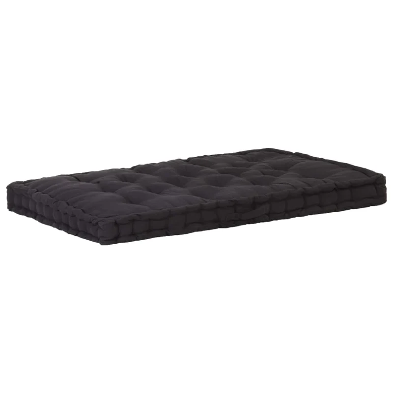 coussin de canapé palette 100 % coton 120x80x10 cm noir DEC021808