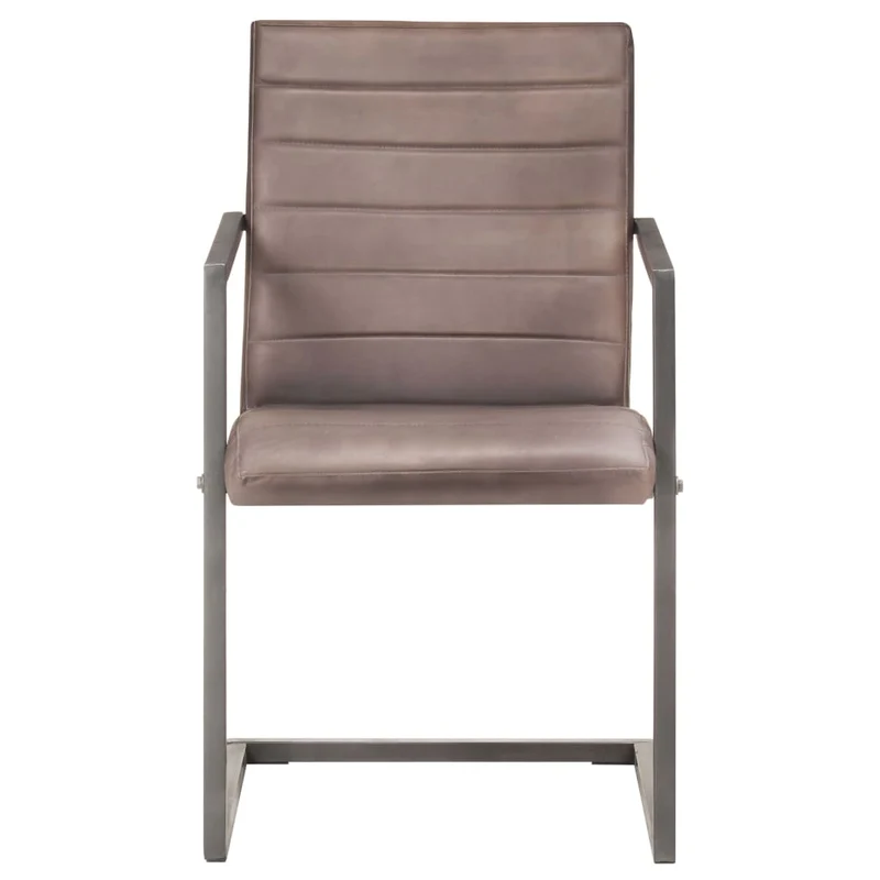 Lot de 4 chaises de salle à manger cuisine cantilever design rétro cuir véritable marron CDS021393