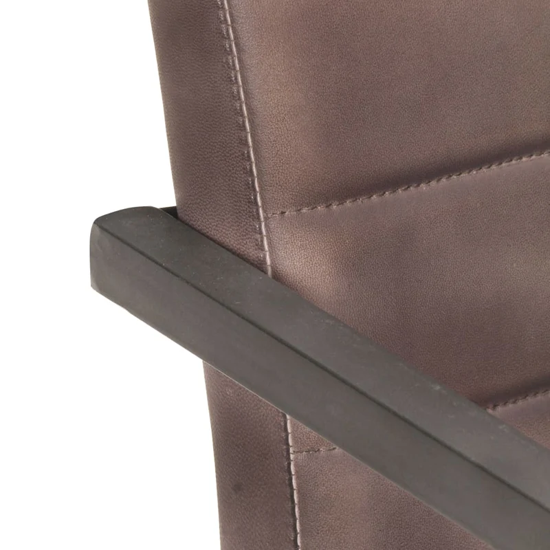 Lot de 4 chaises de salle à manger cuisine cantilever design rétro cuir véritable marron CDS021393