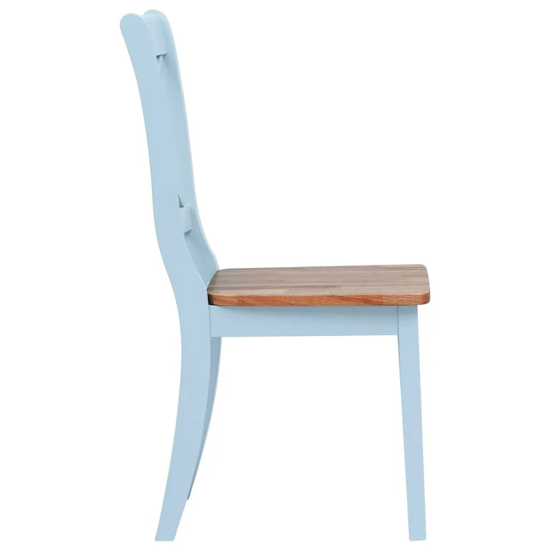 Lot de 6 chaises de salle à manger cuisine style simple gris et bois clair bois d'hévéa massif CDS022433