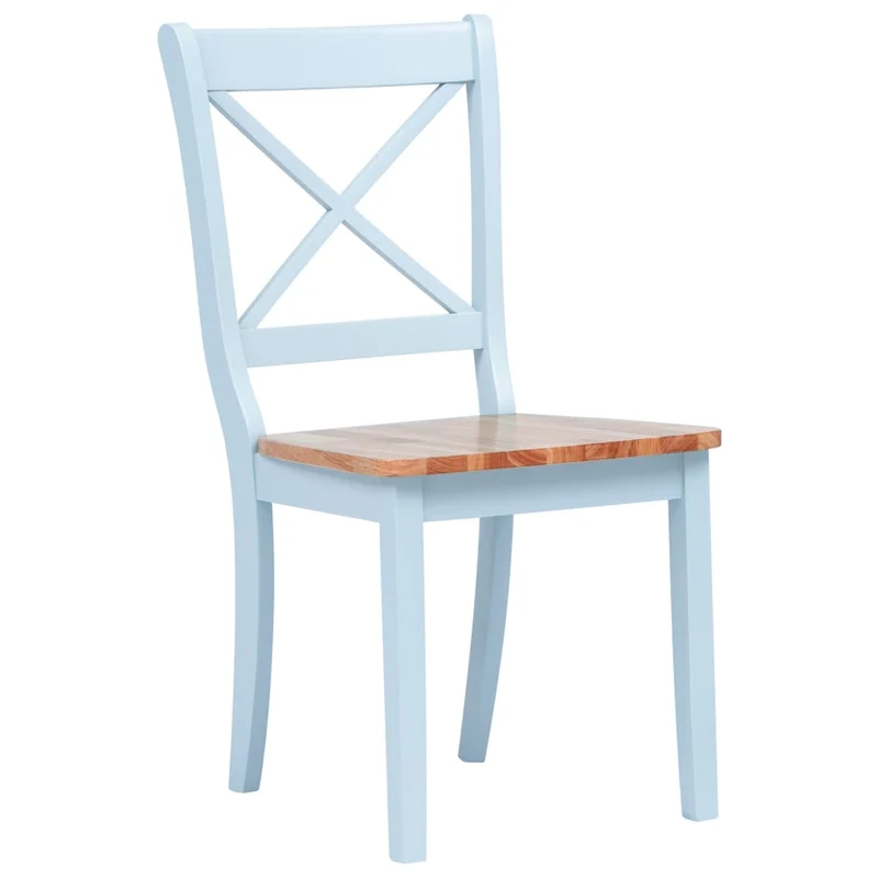 Lot de 2 chaises de salle à manger cuisine design classique bois clair bois d'hévéa massif gris CDS020516