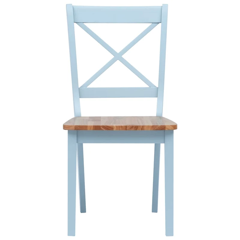 Lot de 2 chaises de salle à manger cuisine design classique bois clair bois d'hévéa massif gris CDS020516