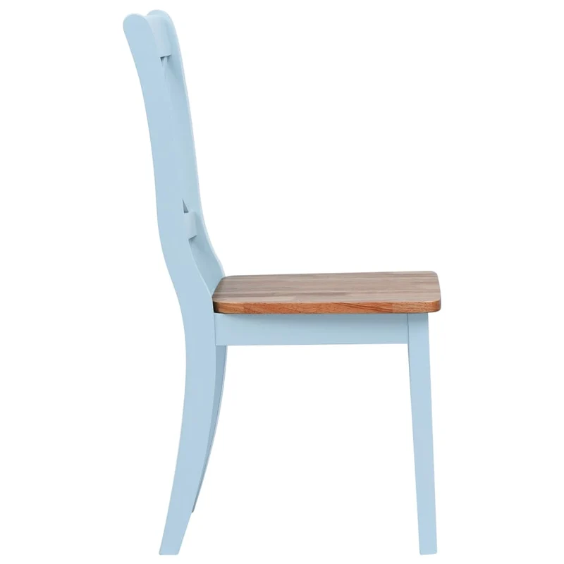 Lot de 2 chaises de salle à manger cuisine design classique bois clair bois d'hévéa massif gris CDS020516