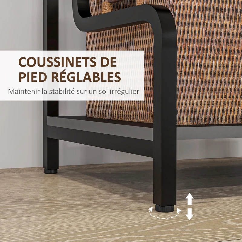 Étagère de rangement 3 niveaux salon bureau cuisine 55 x 40 x 77 cm charge 60 kg style industriel épuré en acier noir 21_0002935