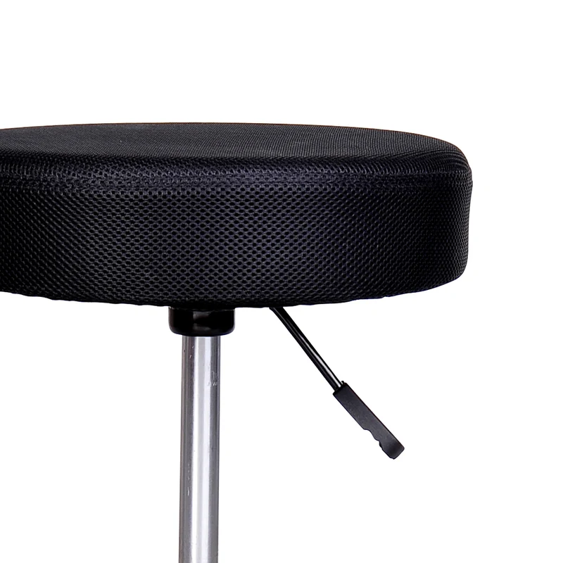 Tabouret de massage 35 x 35 x 42-54 cm hauteur réglable assise rembourrée moderne épuré salon cabinet pro en PU noir 21_0000841