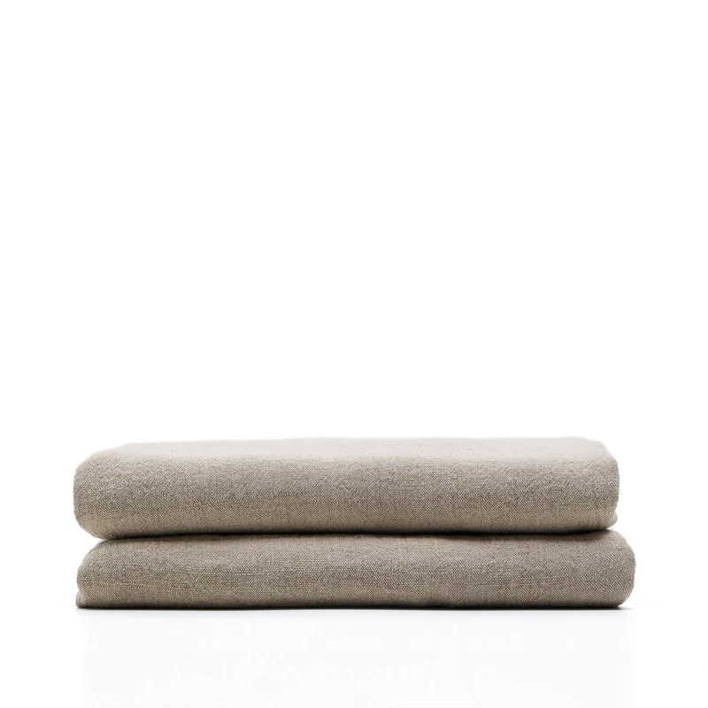 Tandi beige 100% linen bedspread for 150/160cm bed