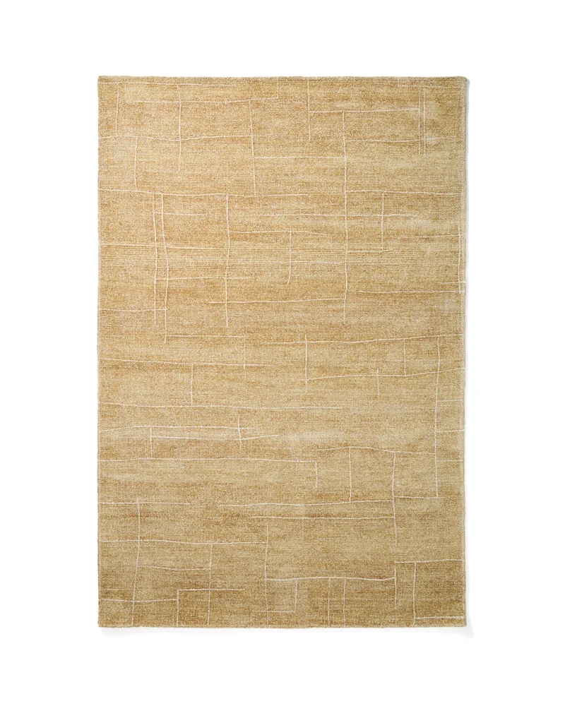 Eloda mustard wool and viscose rug 160 x 230cm