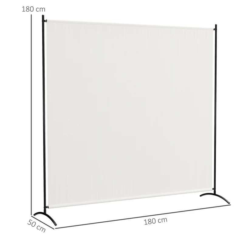 Paravent extérieur panneau unique séparateur jardin 180 x 50 x 180 cm intimité uv30+ moderne épuré en polyester beige 21_0005686