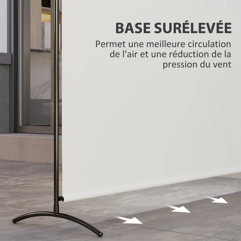 Paravent extérieur panneau unique séparateur jardin 180 x 50 x 180 cm intimité uv30+ moderne épuré en polyester beige 21_0005686